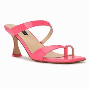 Nine West Padma Heeled Slides - Pink - Ireland (HB8456370)